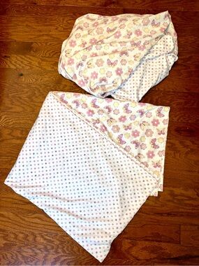 Limited Too Butterfly Polka Dot Floral Twin Sheet Set Pink Y2K Pattern Block